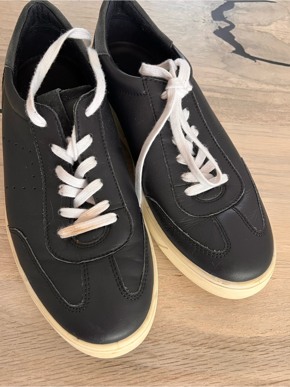 ECCO Men's Street Tray Tennis Sneaker Navy Leather White EU 43 Size 9 - 9.5 US